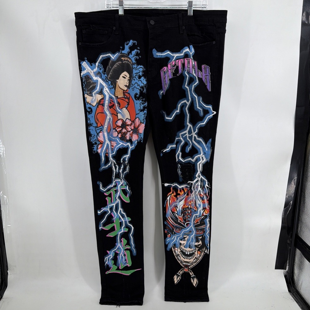 Tokyo Lightning Skinny Jeans - Black Size 42